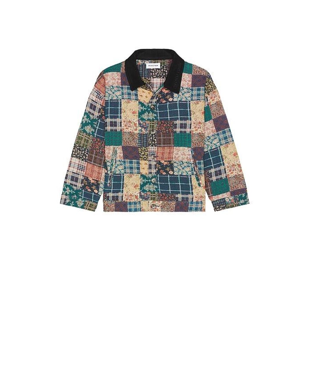 Ryoko Rain Blue Quilted Tapestry Work Jacket for men
