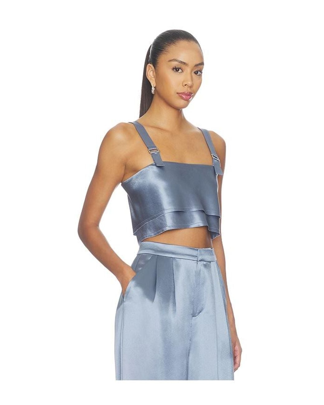 NonChalant Label Blue Astrid Crop Blouse