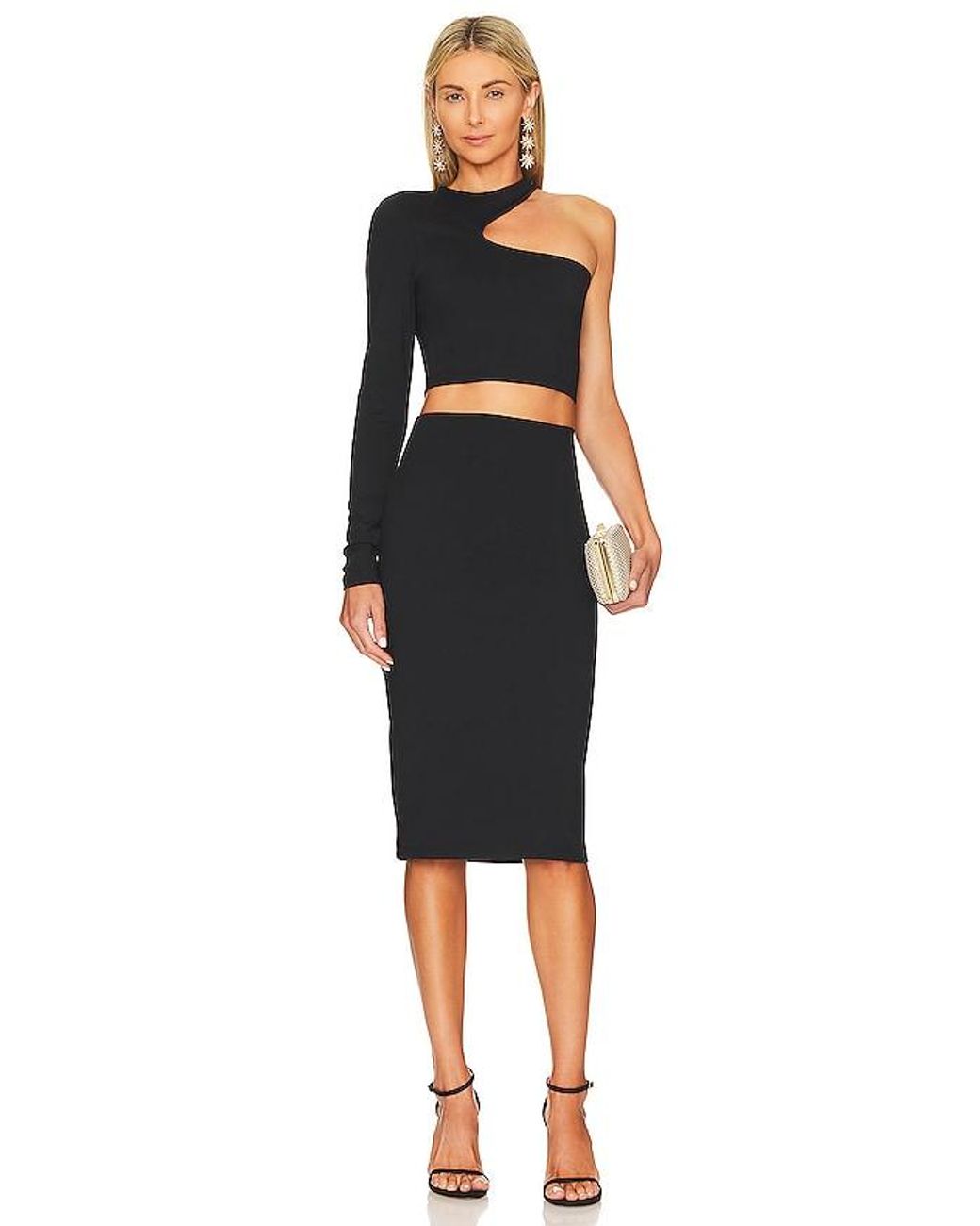 Susana Monaco Black Slim Midi Skirt