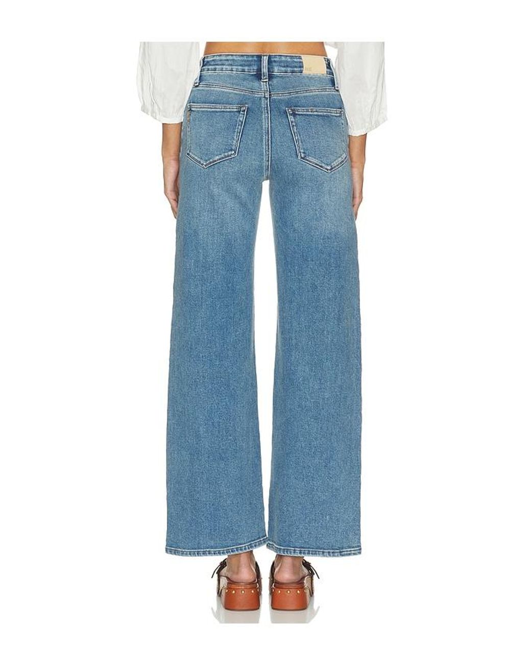 PAIGE Blue Anessa With Rounded Stitch Though Pockets Jean