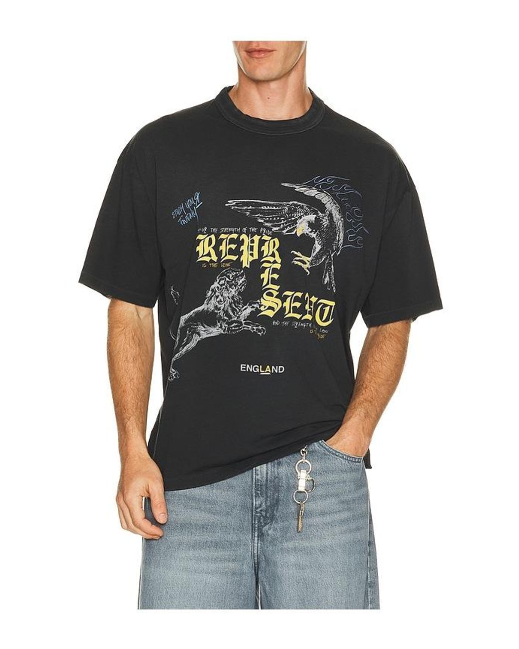Represent Black Enemy Tee for men
