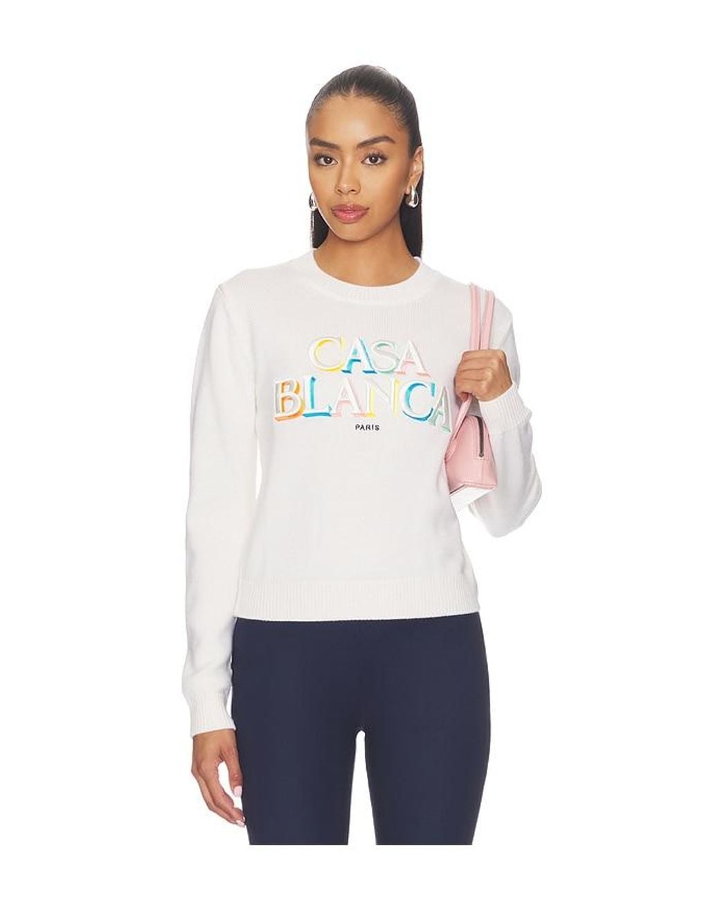 Casablanca White Stacked Logo Jumper