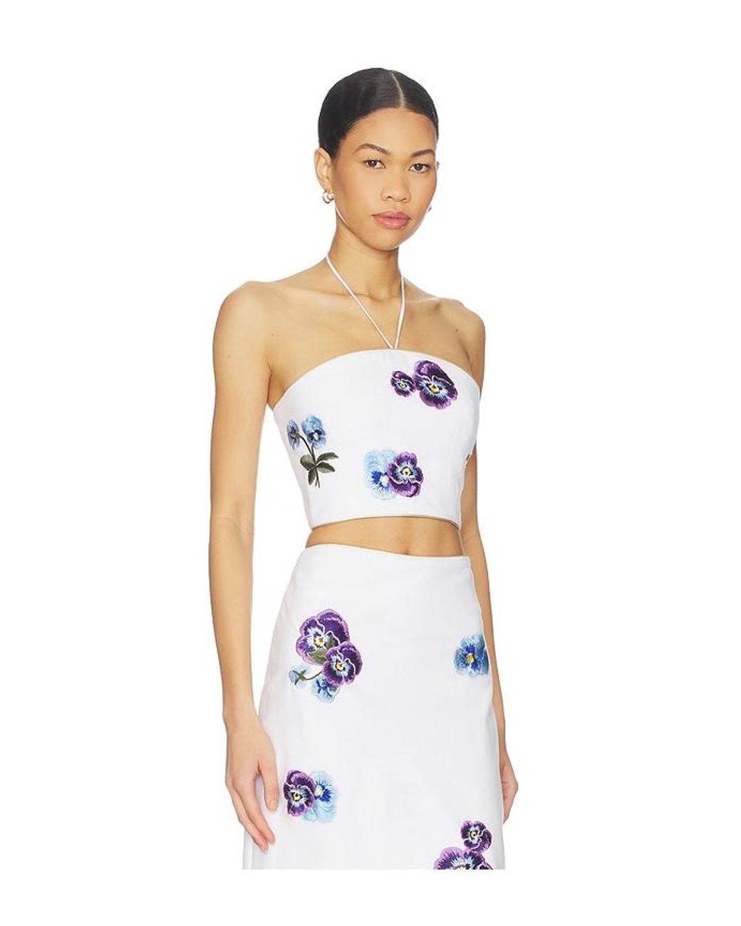 Rosewater House White Pansy Bustier