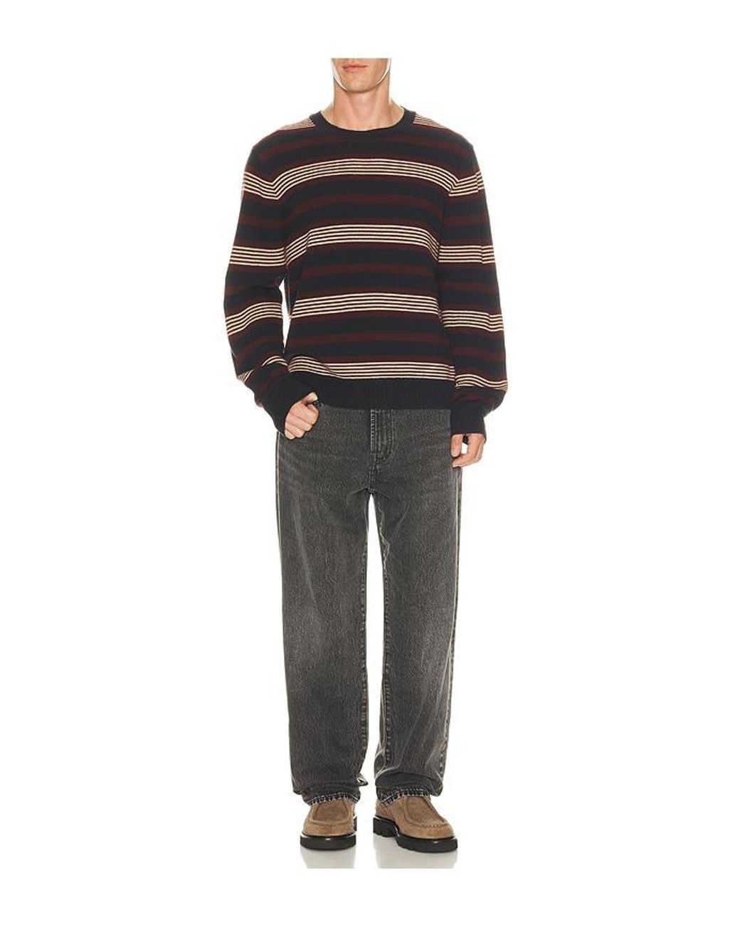 Madewell Black Frances Stripe Crewneck Sweater for men