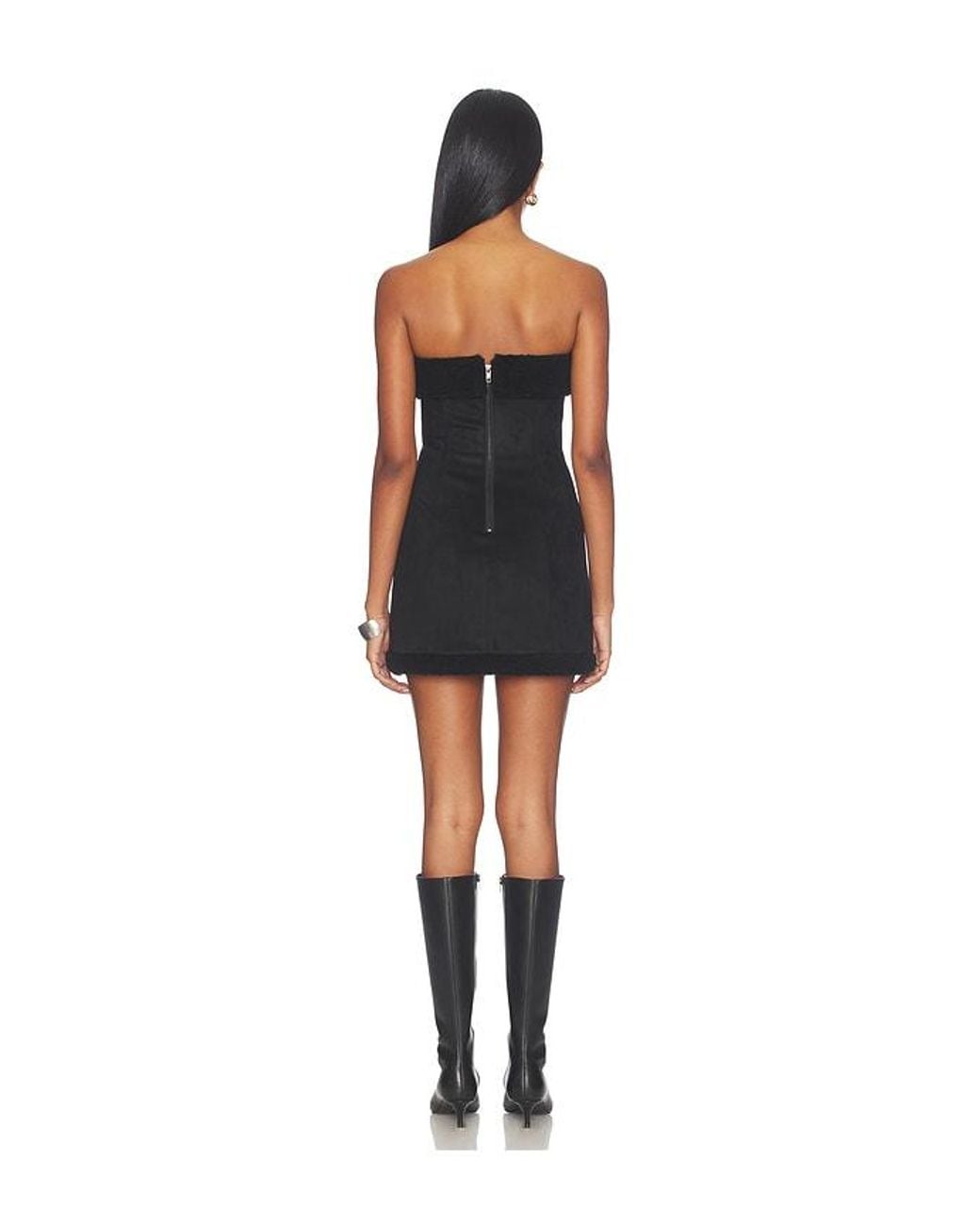 Lovers + Friends Black Lola Faux Shearling Mini Dress