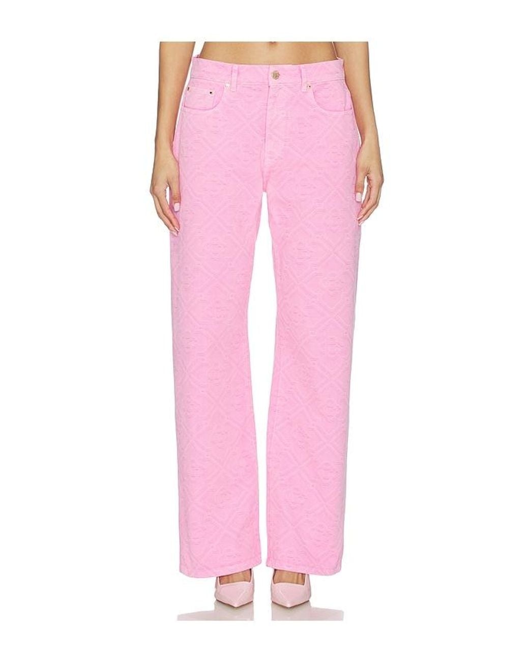 Casablanca Pink Monogram Denim Jean