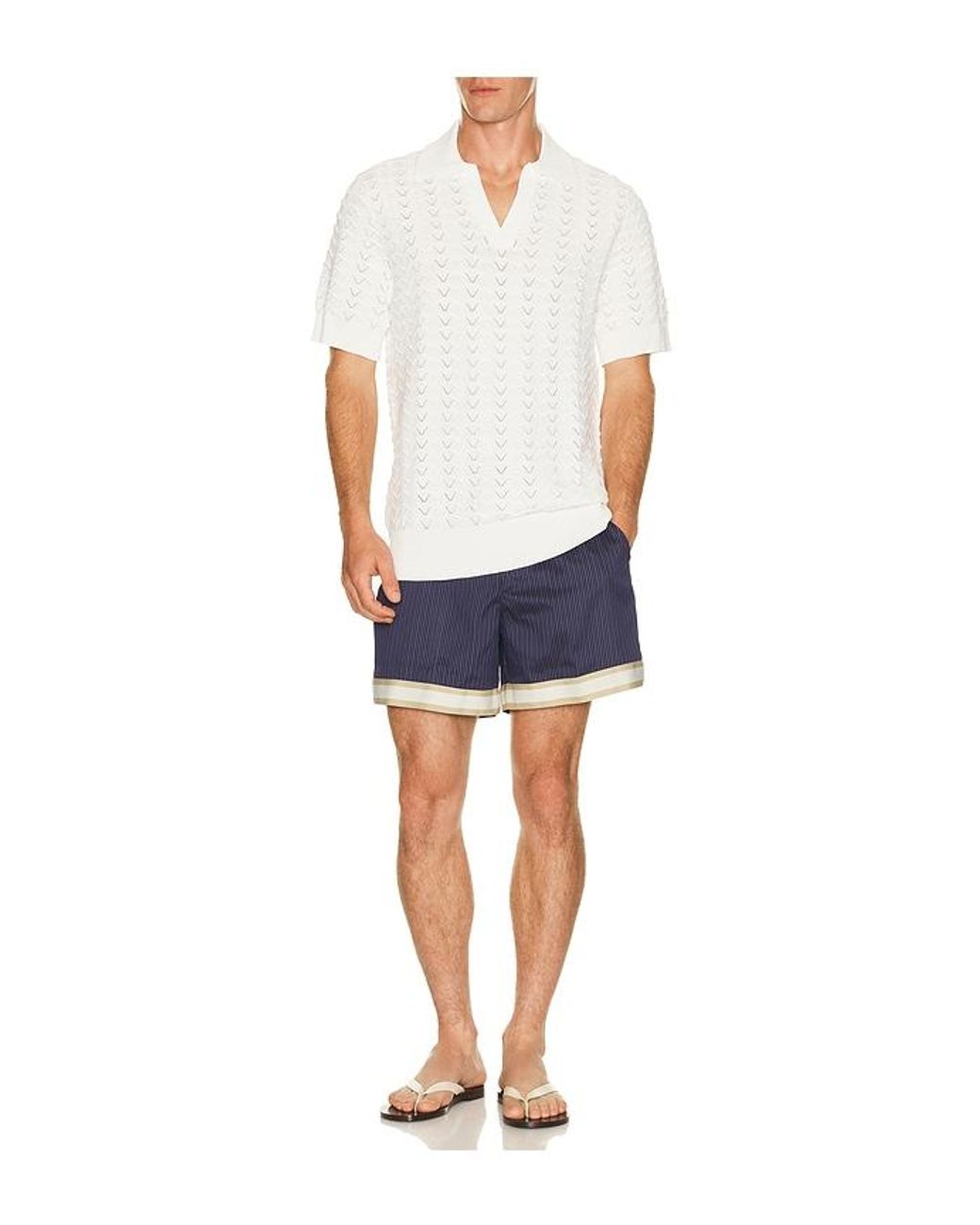 CHE Blue Pinstripe Baller Swim Short for men