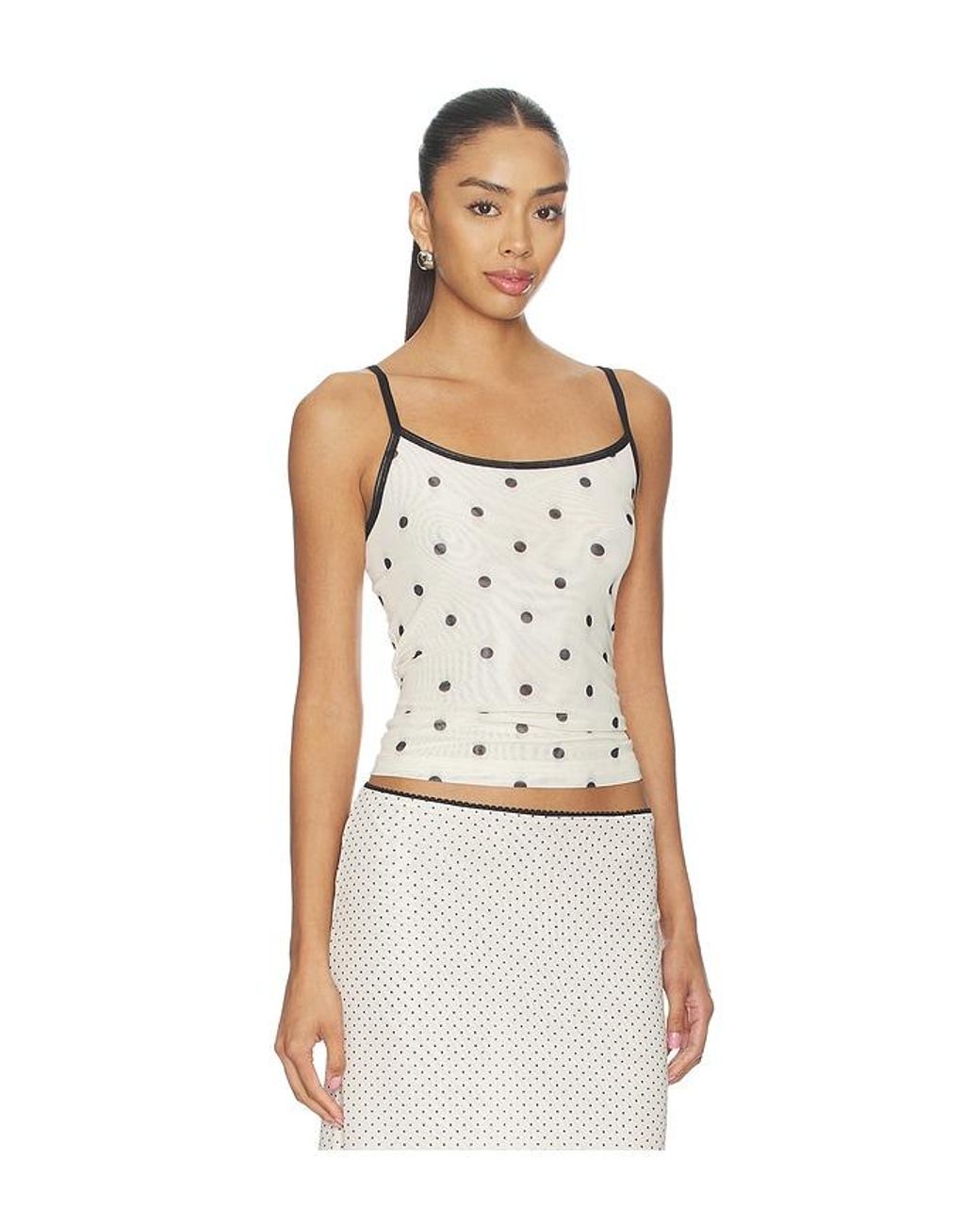 With Harper Lu Multicolor Mesh Camisole Top
