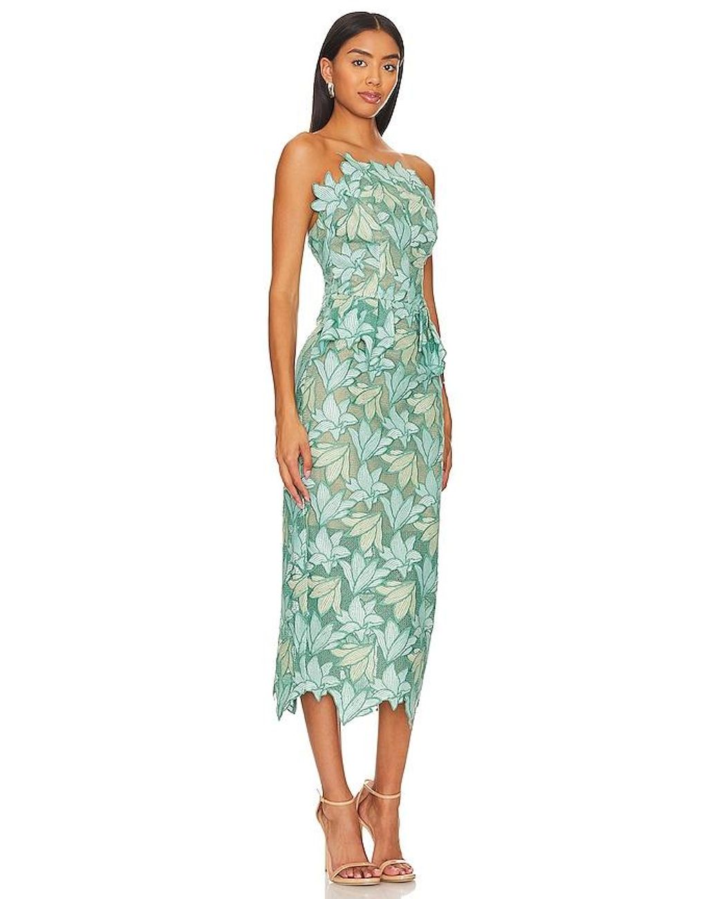 Elliatt Green Vinyles Midi Dress