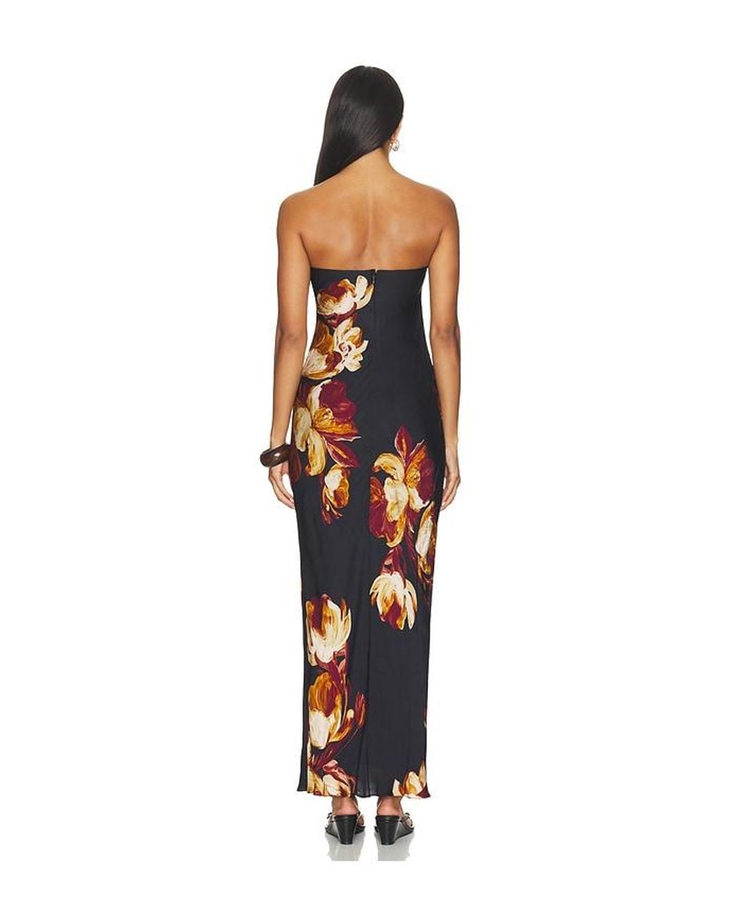Rococo Sand Black Strapless Maxi Dress