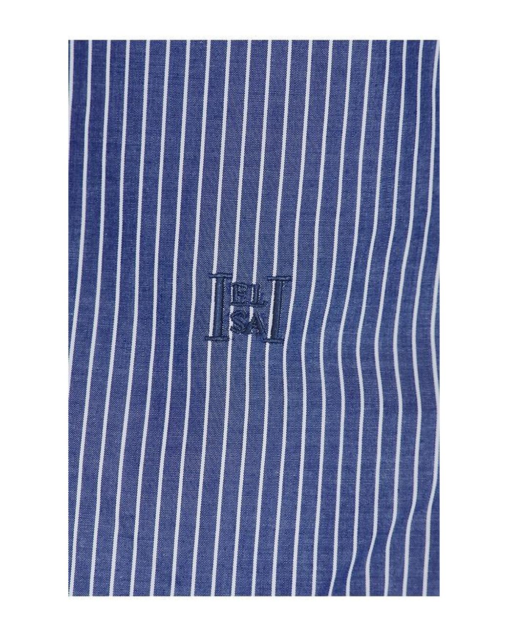 Helsa Blue Pinstripe Poplin Fitted Shirt