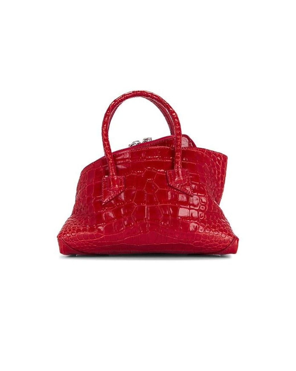The Attico Red La Passeggiata Mini Top Handle Bag