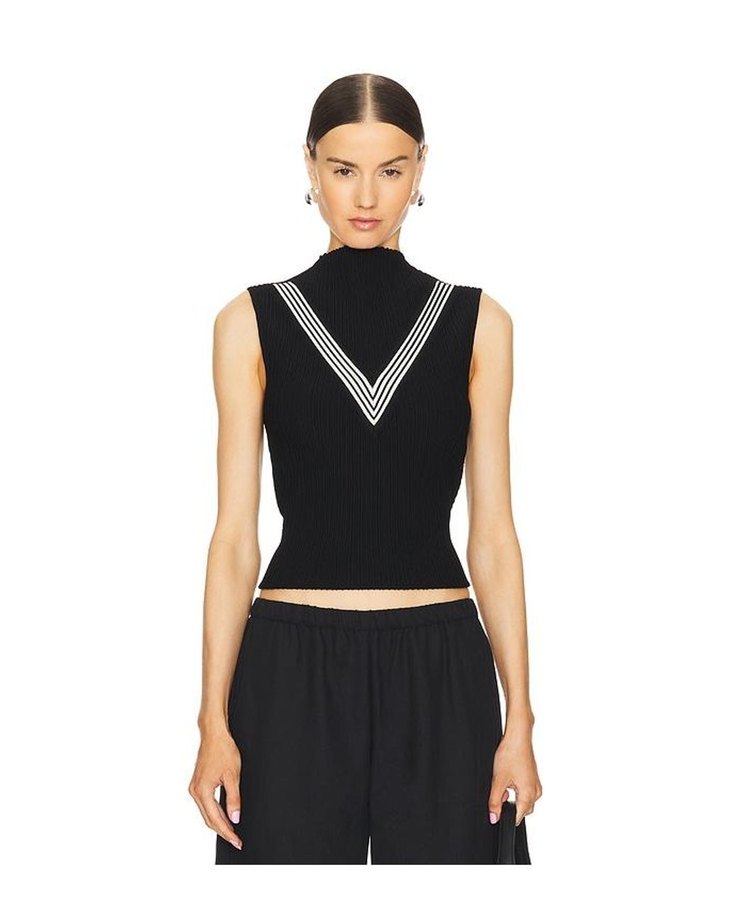 【MALBON GOLF】Mesh Long Sleeveless Top★WOMAN Malbon Golf Ace Sleeveless Mockneck in Black | Lyst