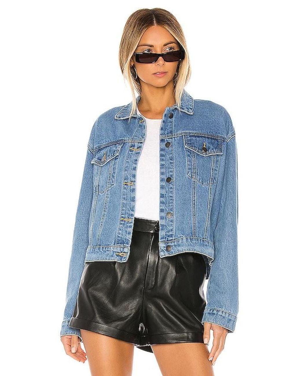 superdown Blue Raya Rhinestone Fringe Jacket
