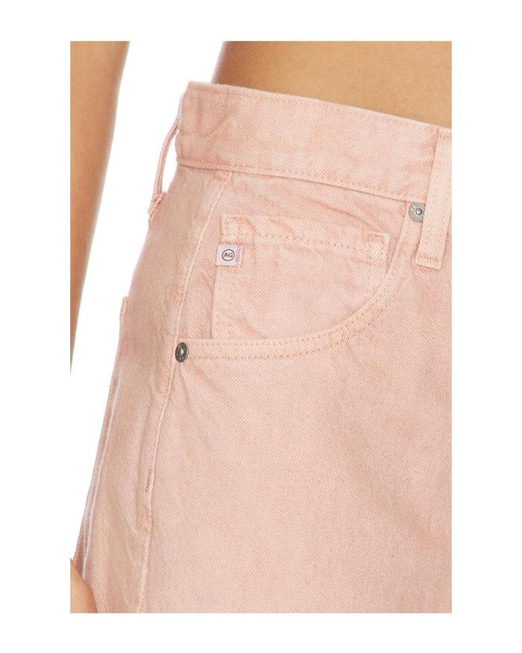 AG Jeans Pink Hattie Crop Straight Leg Jeans