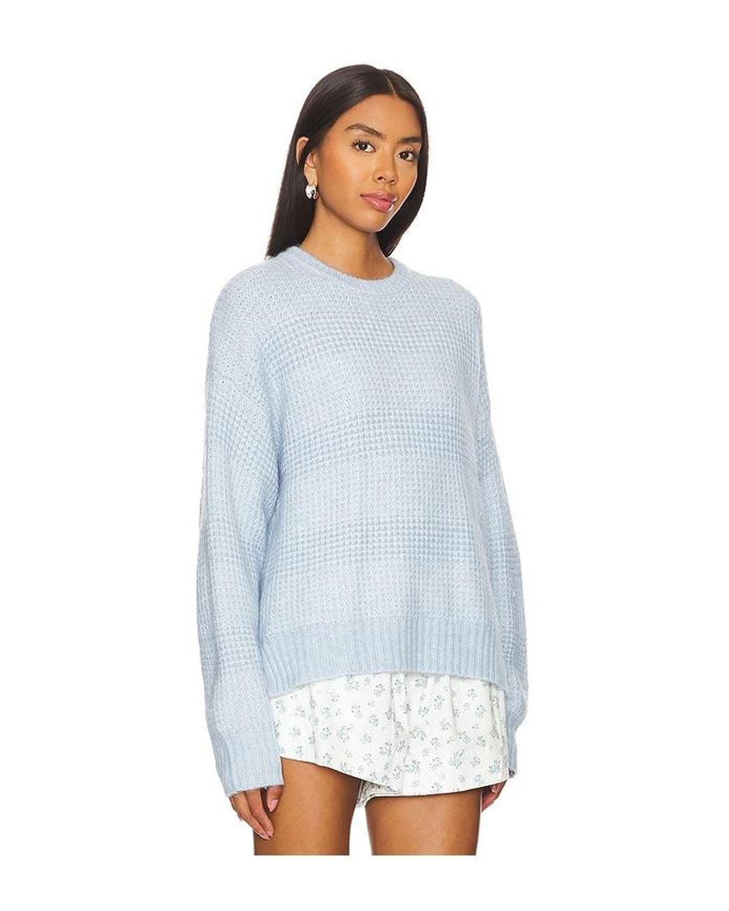 Sanctuary Blue Ribbed Knit Pullover Sweater