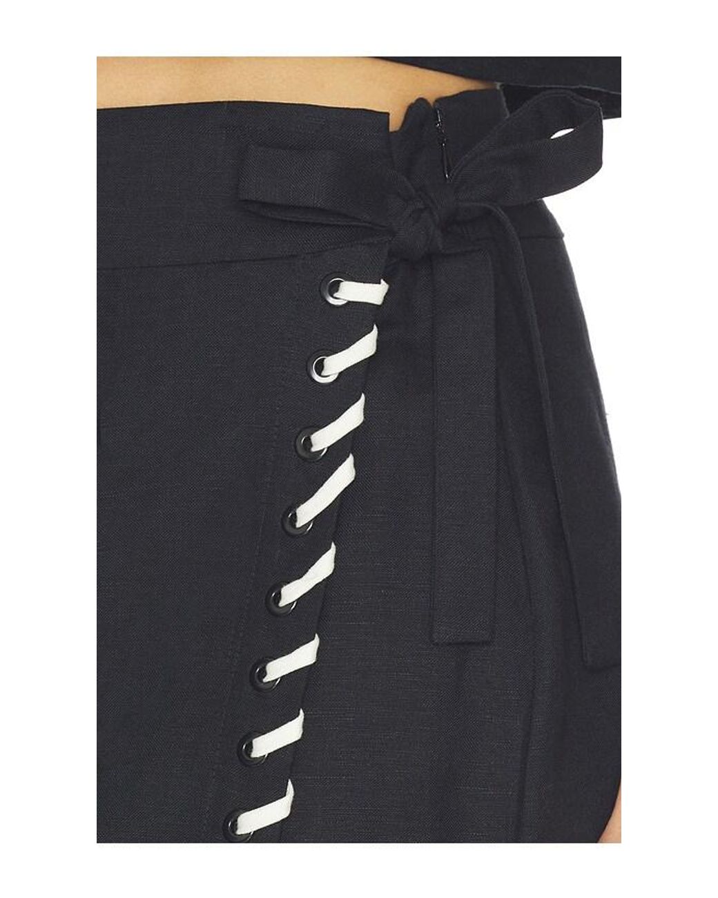 Jonathan Simkhai Black Banks Wrap Mini Skirt