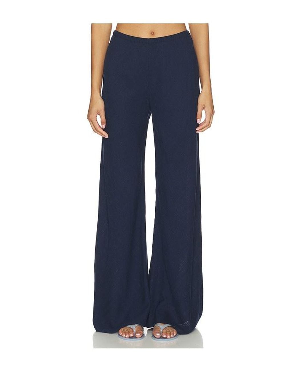 La Ligne Blue Linen Colby Pant