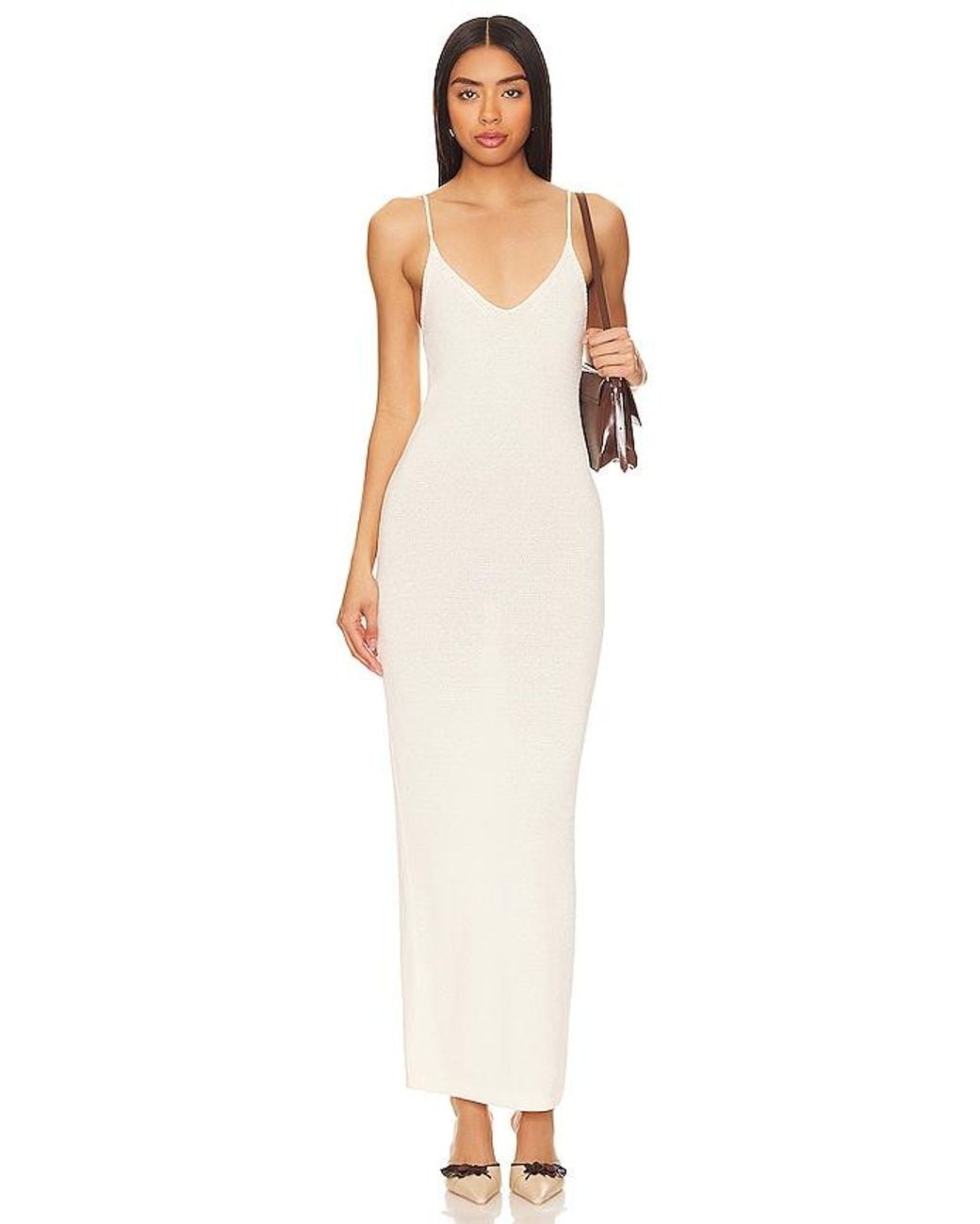 superdown White Jream Maxi Dress