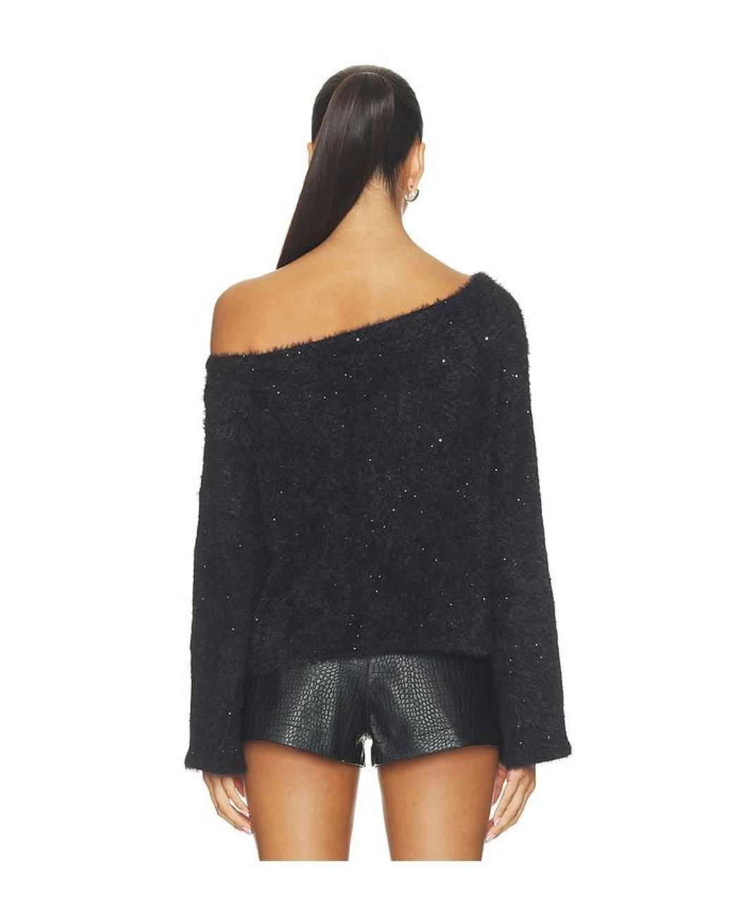 SNDY'S Black Crystal Sequin Knit Jumper