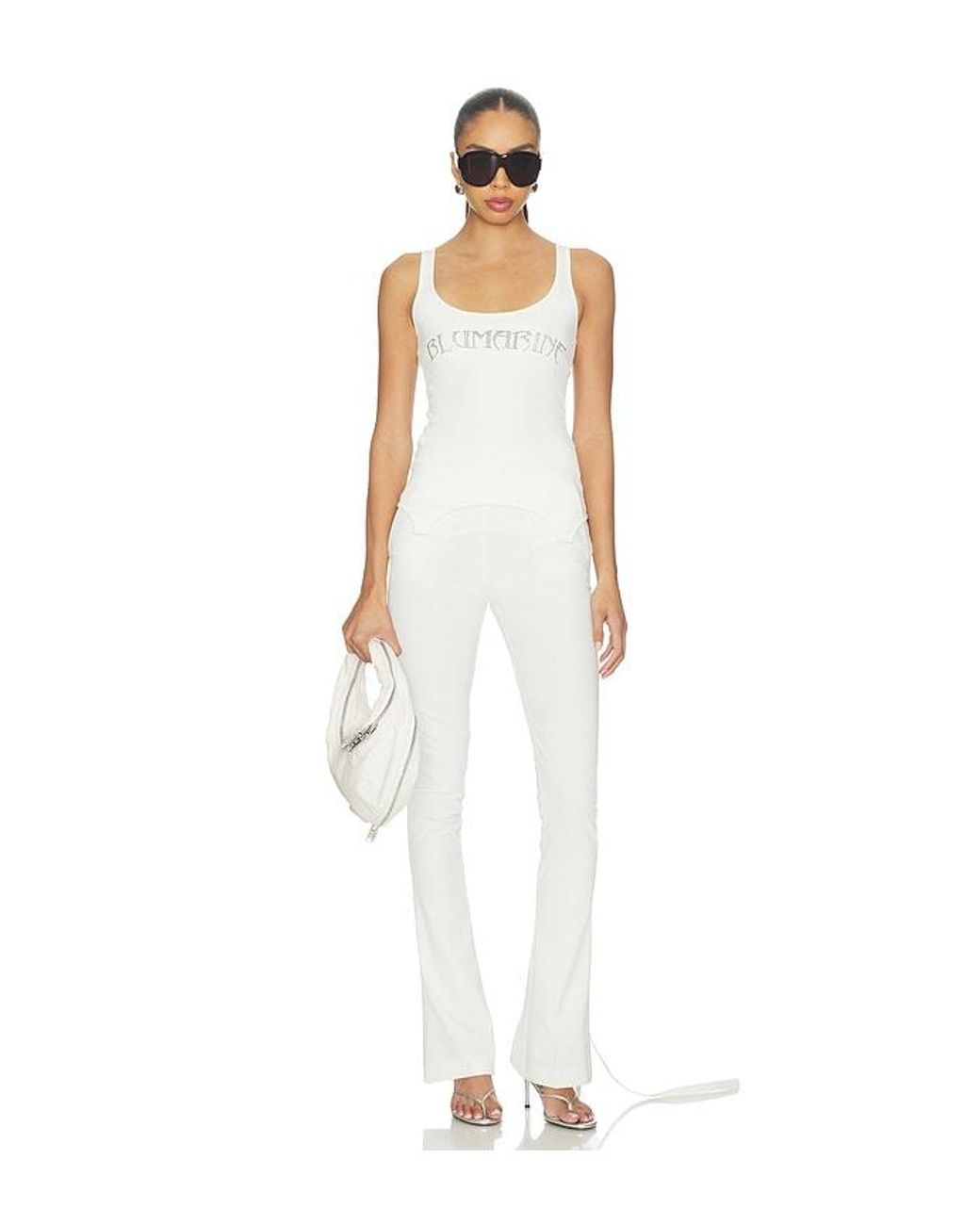 Blumarine White Compact Tailor Pant