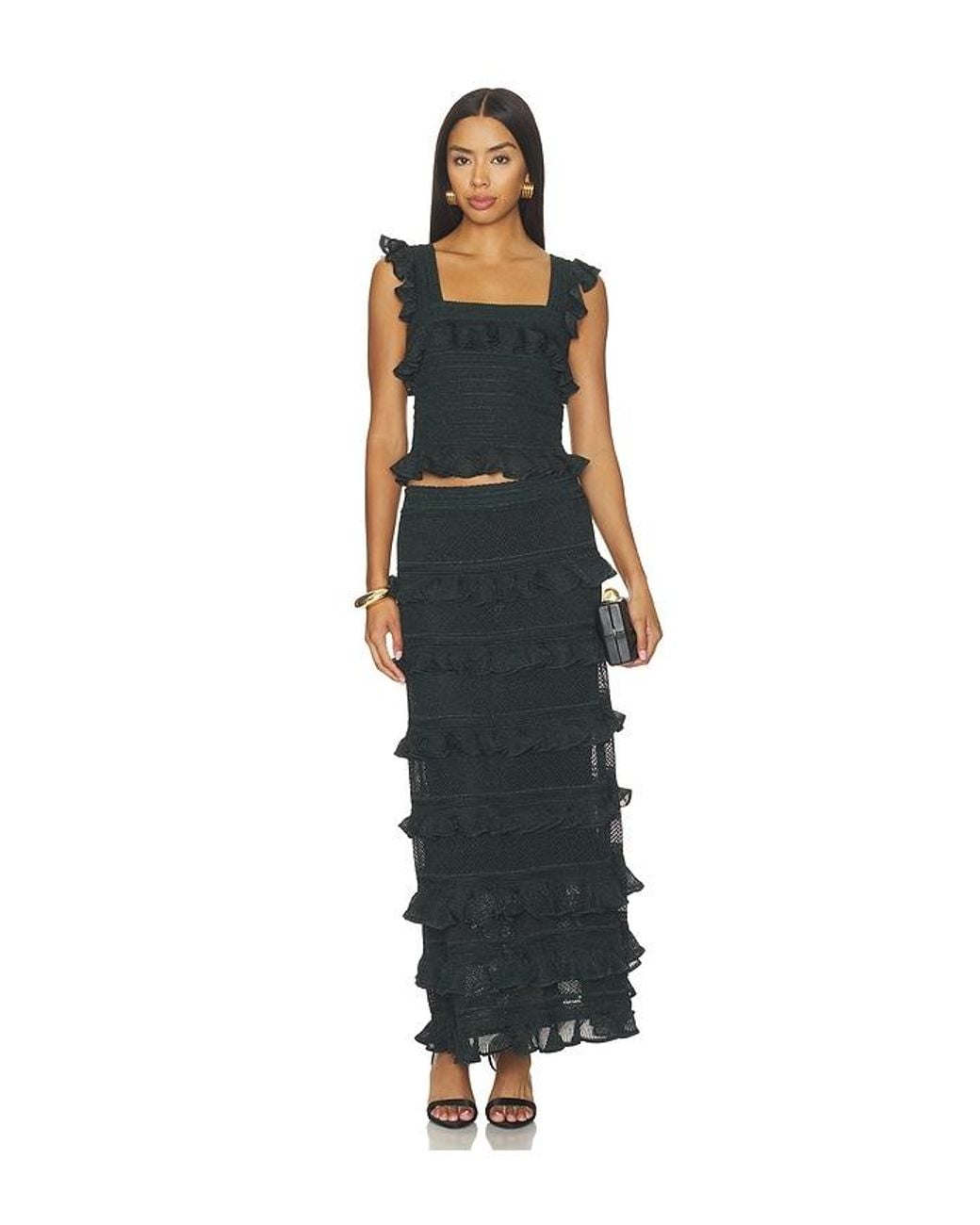 Zimmermann Black Valiant Frill Maxi Skirt