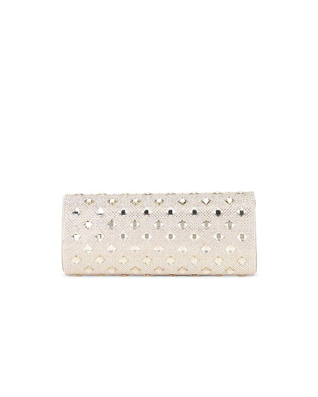Olga Berg White Bridgette Crystal Clutch