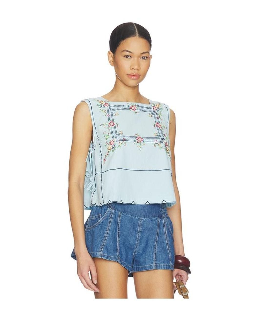 Free People Blue Garden Wall Top