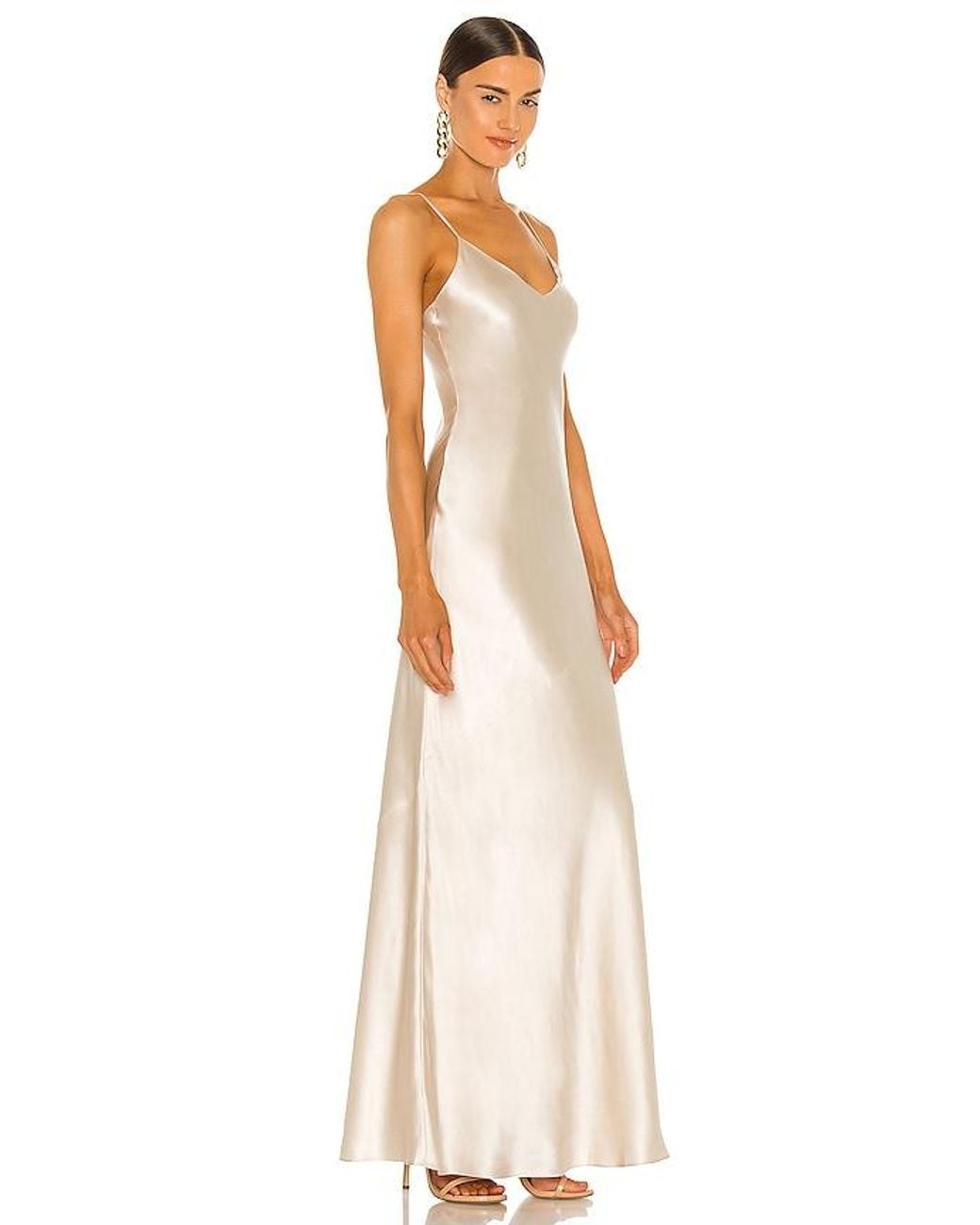 L'Agence Multicolor Serita Maxi V-Neck Bias Dress