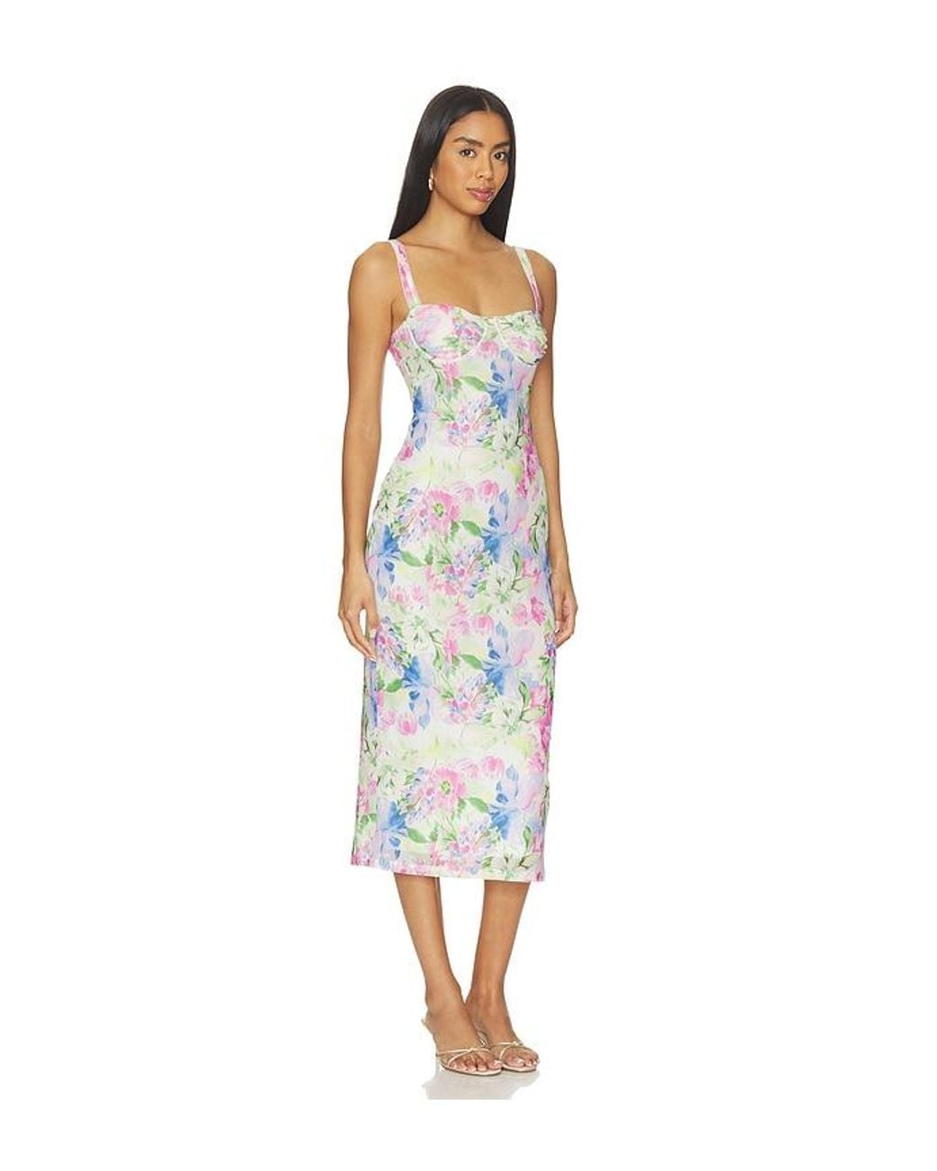 MINKPINK White Celina Mesh Midi Dress