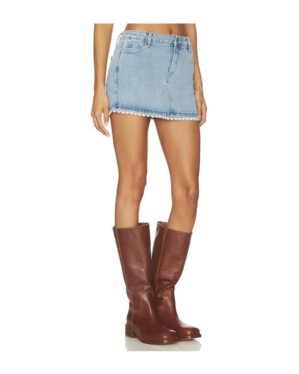 MORE TO COME Blue Karlita Denim Mini Skirt