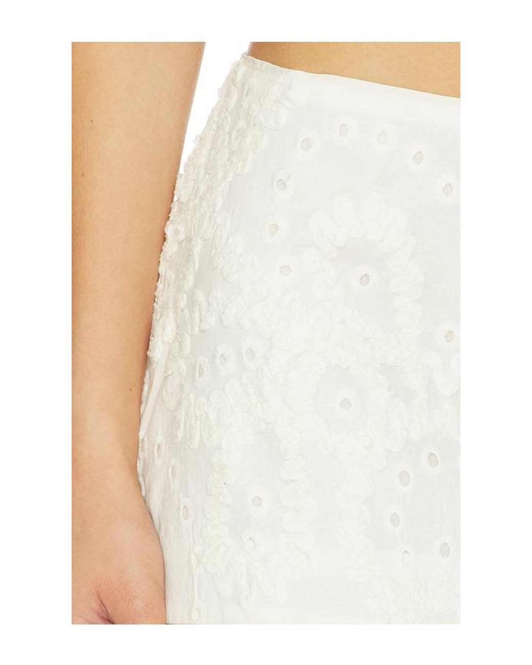 GUIZIO White Low Rise Embellished Skirt