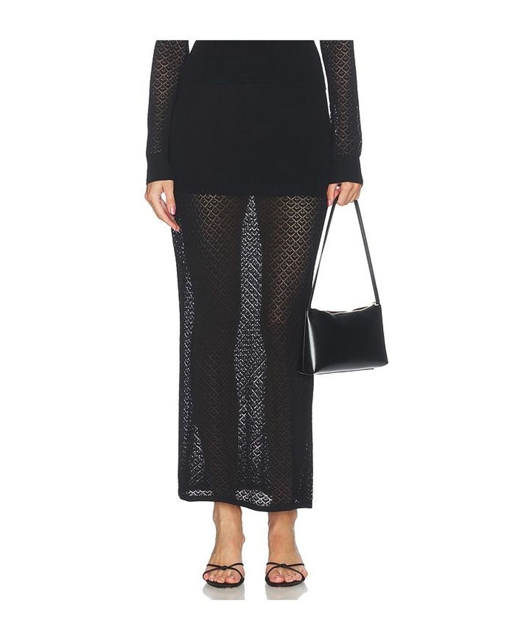 Lovers + Friends Black Belen Pointelle Skirt