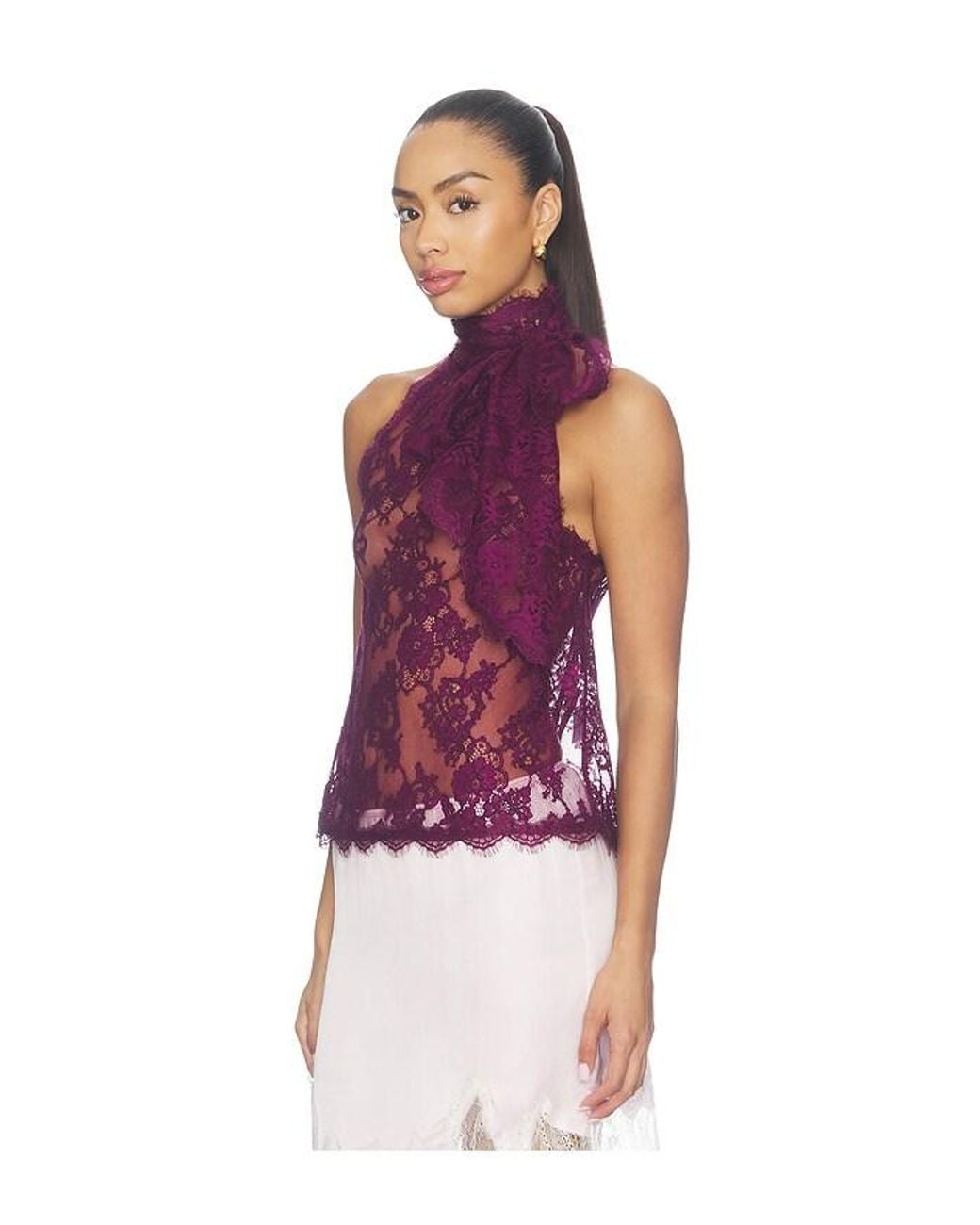retroféte Red Sigma Lace Top