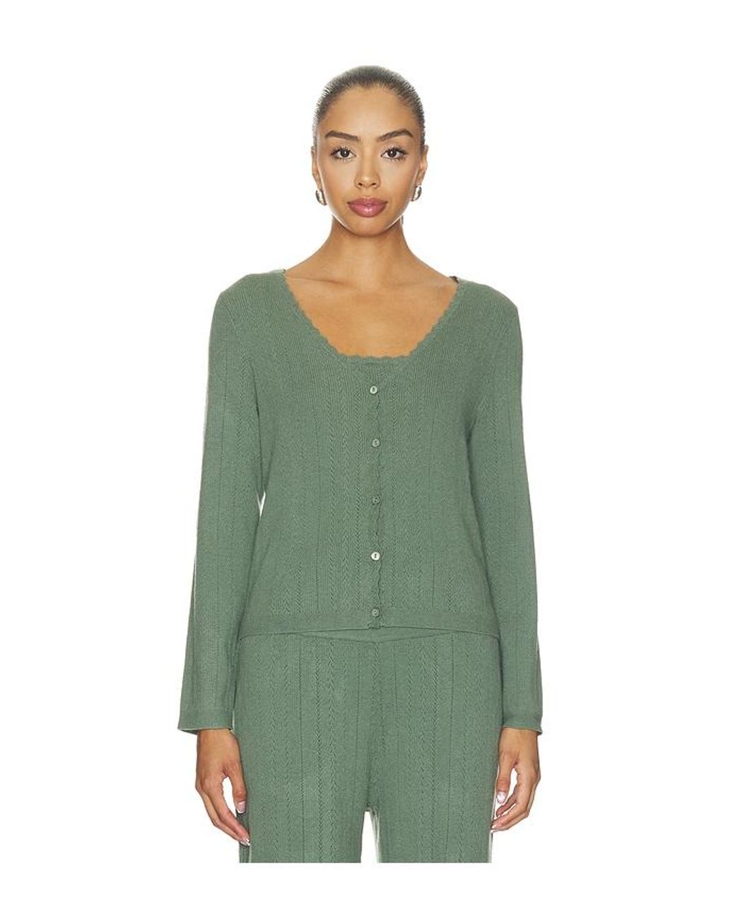 Eberjey Green Pointelle Cardigan