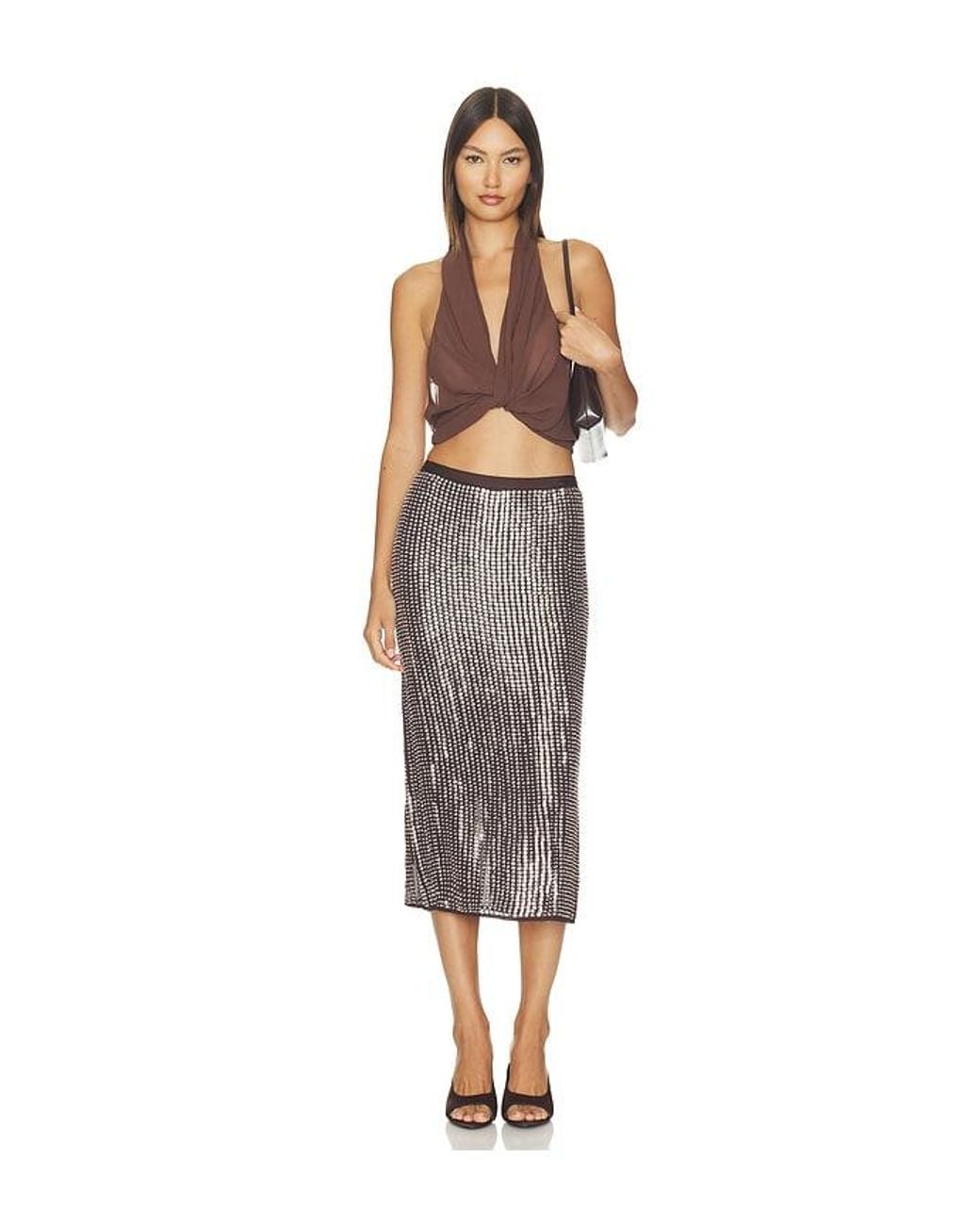 Rag & Bone Gray Lili Beaded Skirt