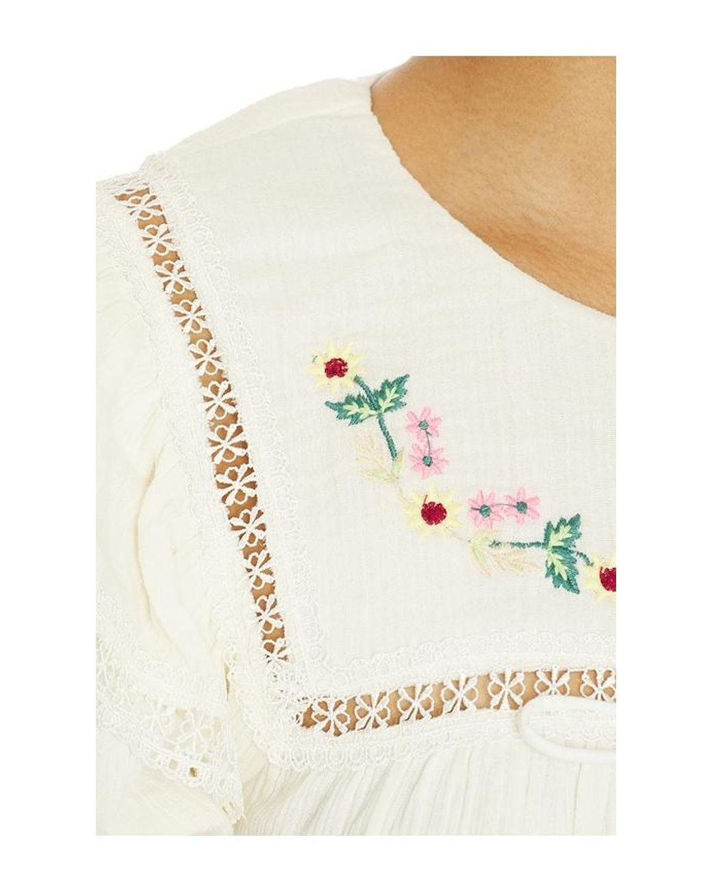 For Love & Lemons White Leah Cotton Top