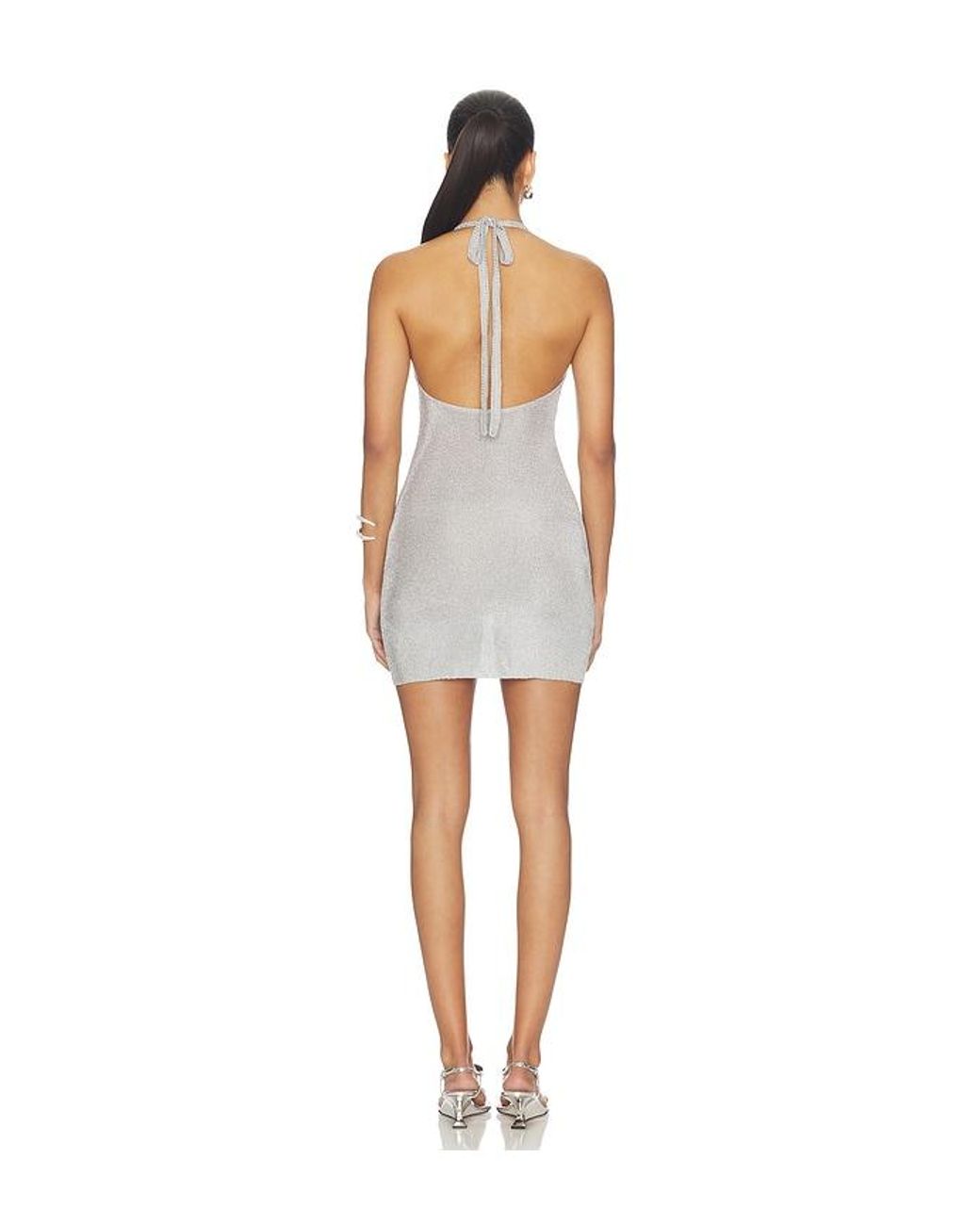 GUIZIO White Millie Halter Mini Dress