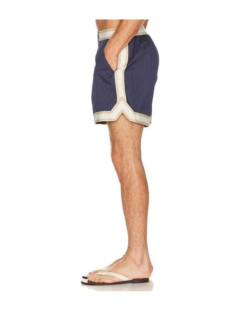 CHE Blue Pinstripe Baller Swim Short for men