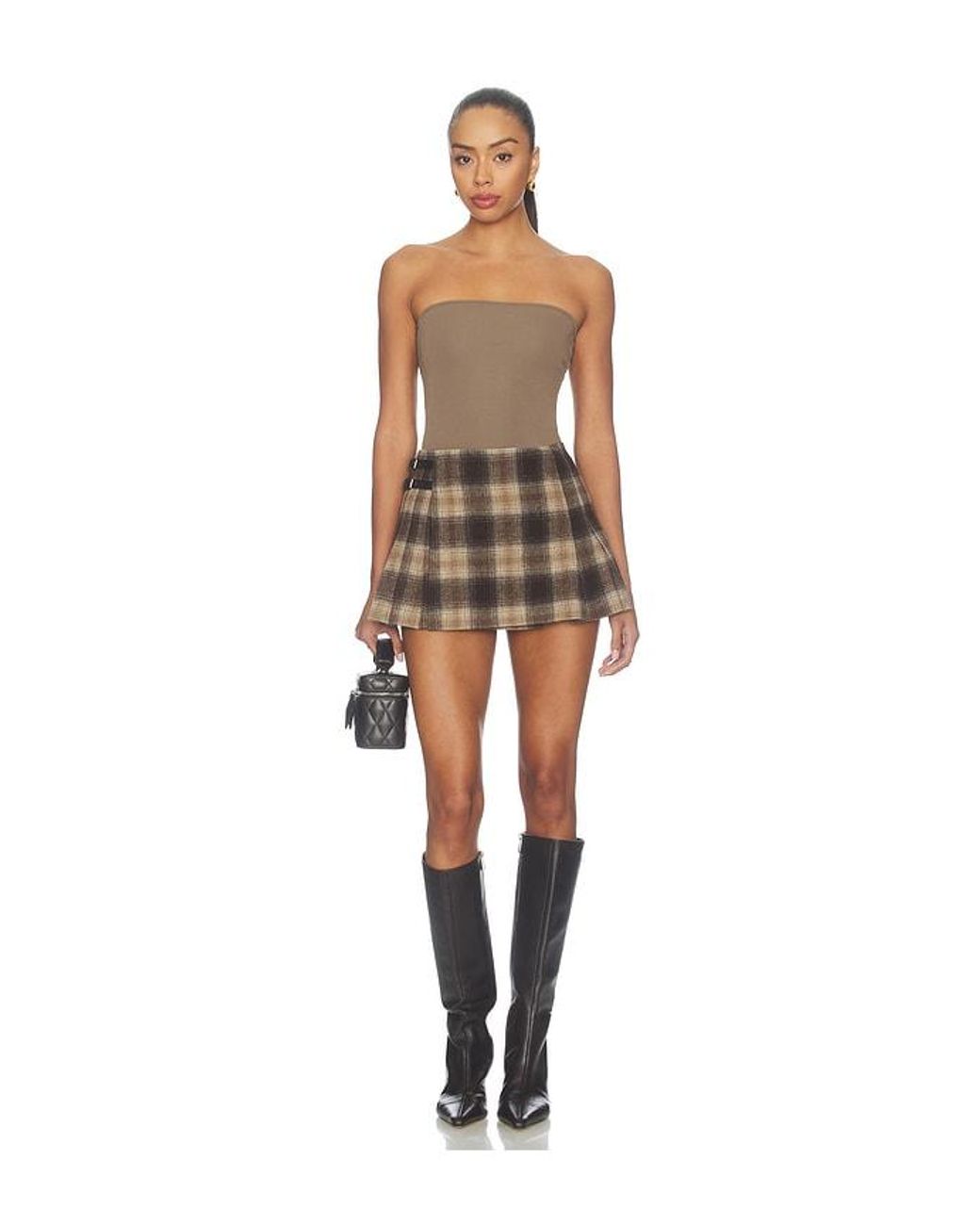 GOOD AMERICAN Black The Micro Buckle Skirt