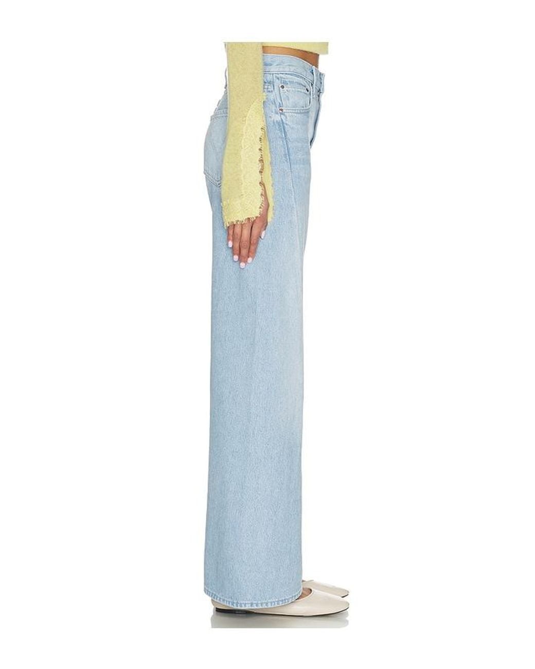 Mother Blue Lil Petite Lemon Twist Sneak Jeans