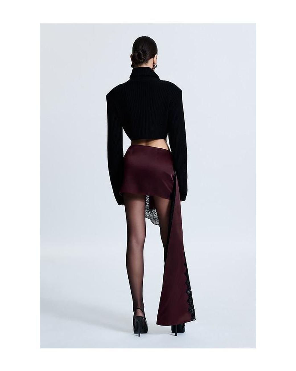 REVOLVE LOS ANGELES Black Roseline Asymmetric Skirt