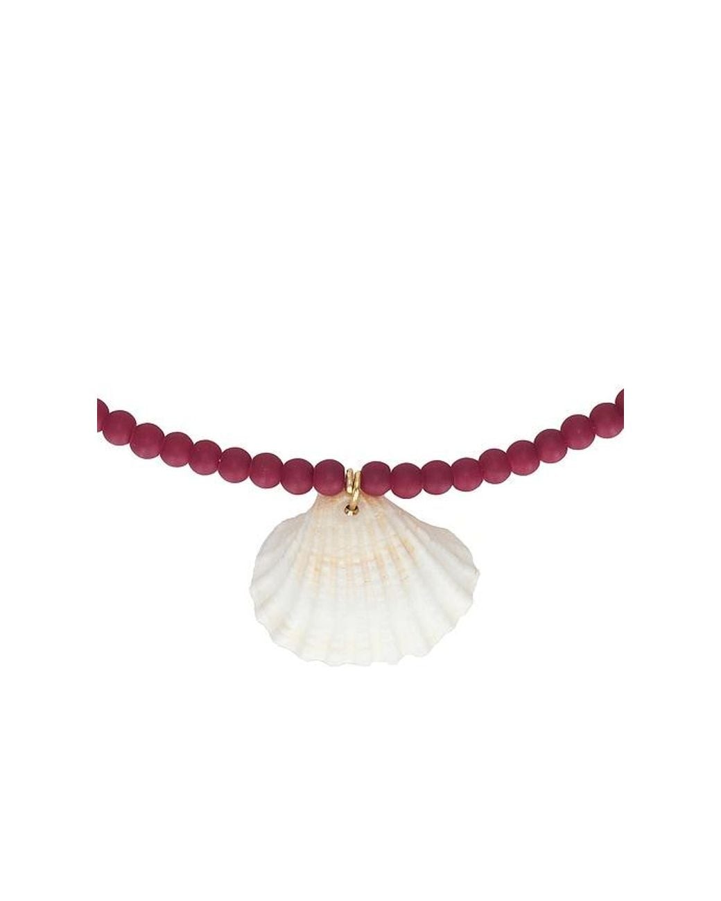 Casa Clara White Hallie Beaded Necklace With Seashell