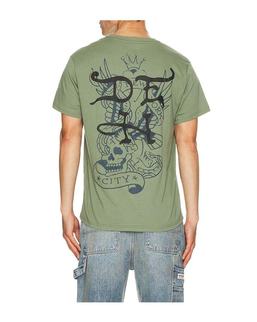 Camiseta Heart Skull En Color Verde Oliva Talla (También En S, M) Ed Hardy de hombre de color Green