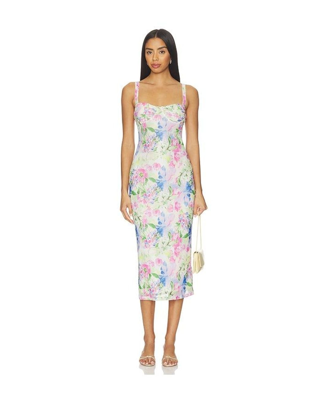 MINKPINK White Celina Mesh Midi Dress
