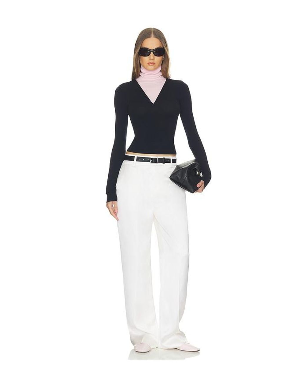 Helsa Blue Wrenn Color Block Knit Turtleneck