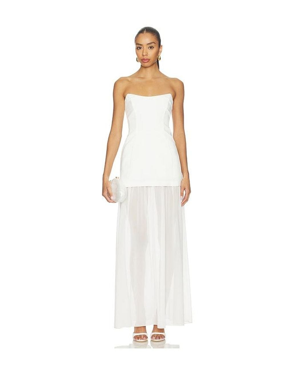 Amanda Uprichard White Christy Maxi Dress