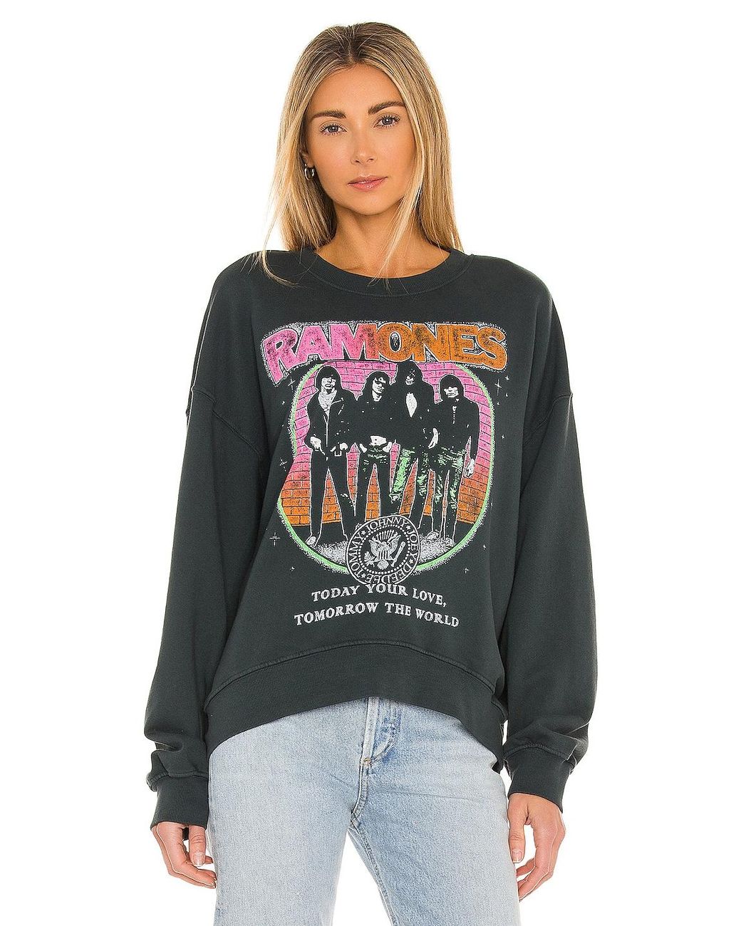 Daydreamer Cotton Ramones Today Your Love Sweatshirt in Vintage Black ...