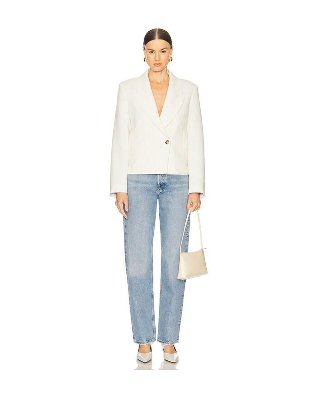 Citizens of Humanity White Coren Cropped Blazer