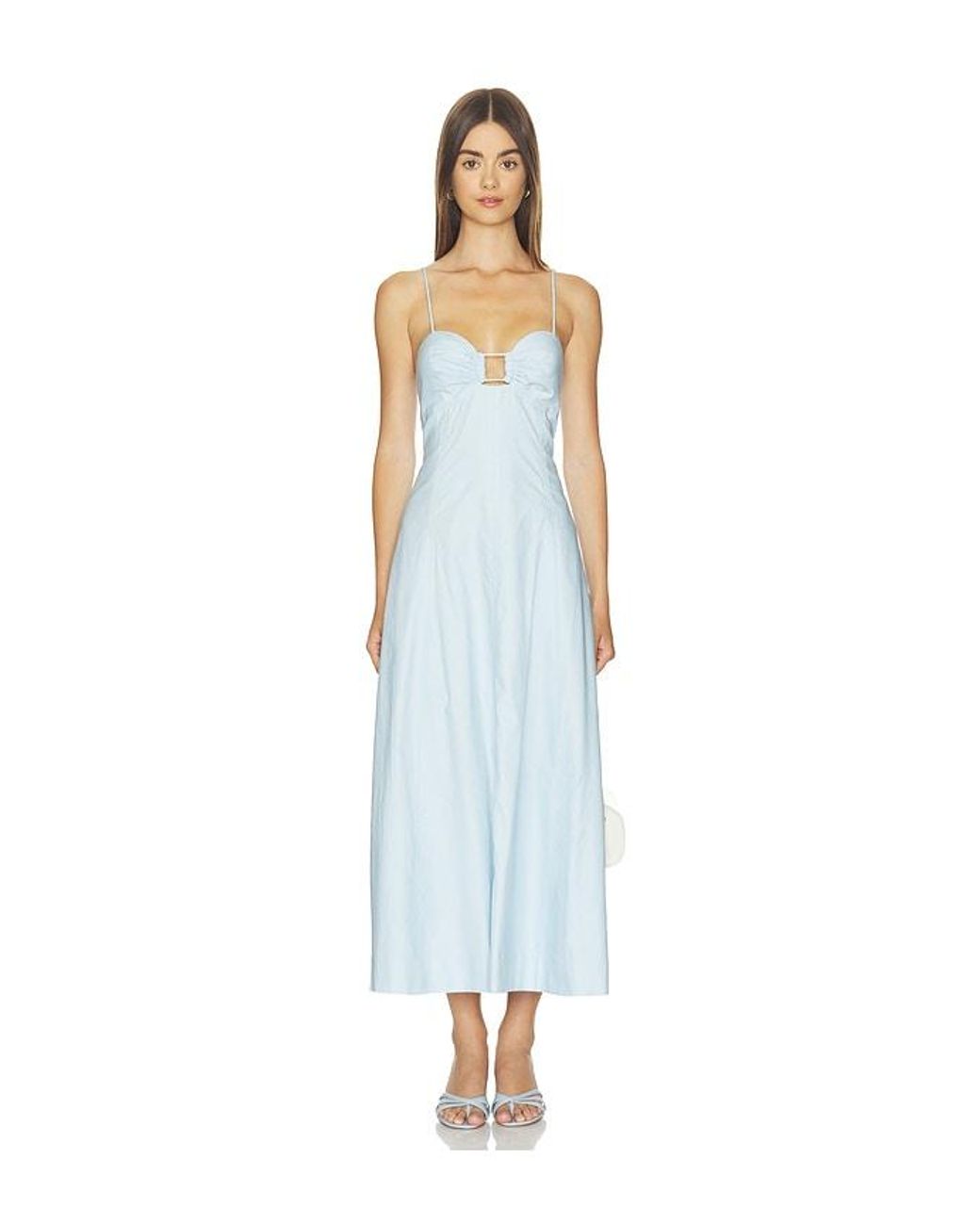 ROAME. White Arabella Midi Dress